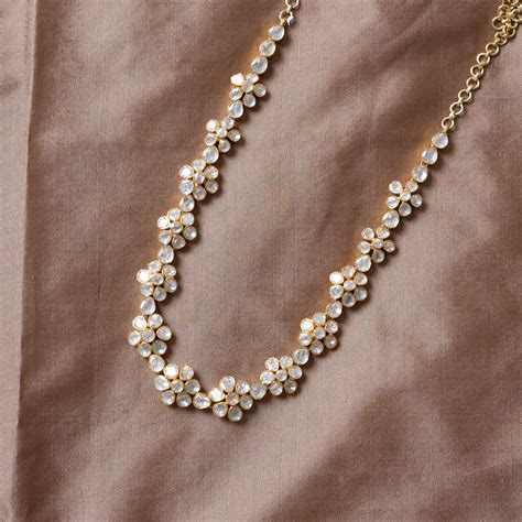 Dvisha Polki Necklace | 925 Silver Jewellery By Aurika