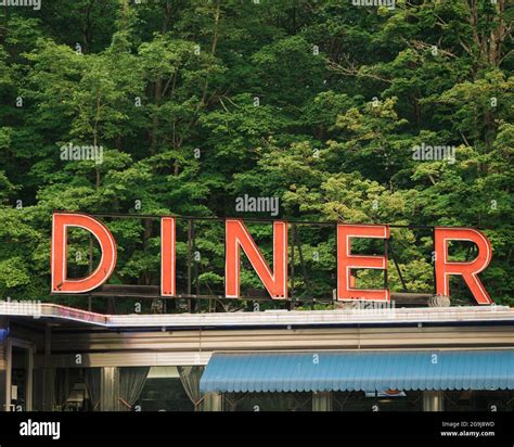 Martindale Chief Diner neon sign, in the Hudson Valley, New York Stock ...