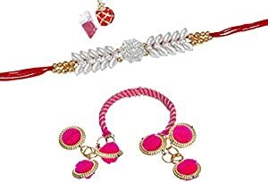 Gayakwadsons Designer Bhaiya Bhabhi Rakhi Gift Set with Roli Chawal for ...
