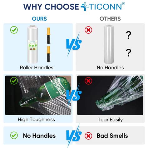 Snapklik.com : TICONN Stretch Wrap Stretch Film Roll, 1000ft 60 Gauge ...