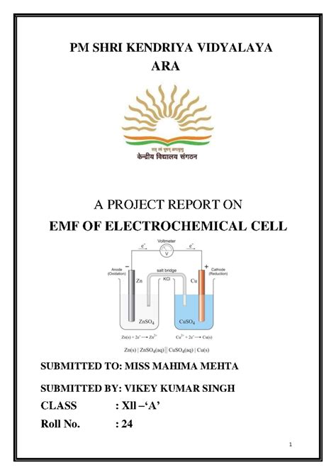 Chemistry project vikey - PM SHRI KENDRIYA VIDYALAYA ARA A PROJECT ...