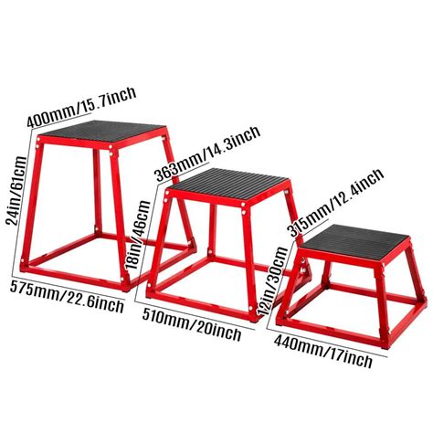 Plyometric Platform Box Set 12 in. x 18 in. x 24 in. | Ubuy India