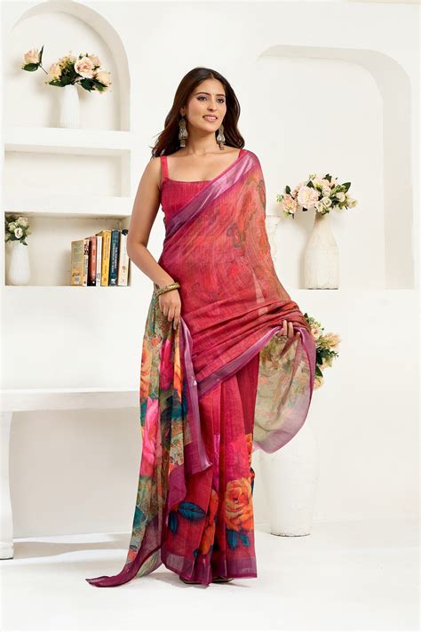 Meera 325 Linen Printed Ready To Wear Fancy Saree Collection