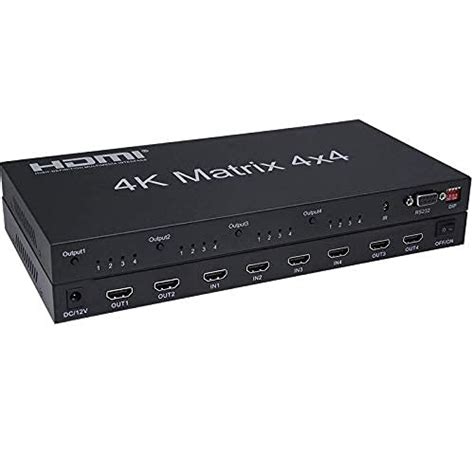 Microware 4K@60Hz HDMI Matrix Switch 4x4 with EDID, 4 in 4 Out HDMI ...