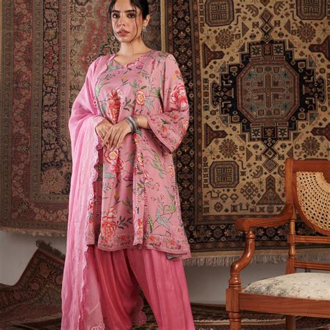 CHINTZ OLD ROSE KURTA SET – Negra Elegante