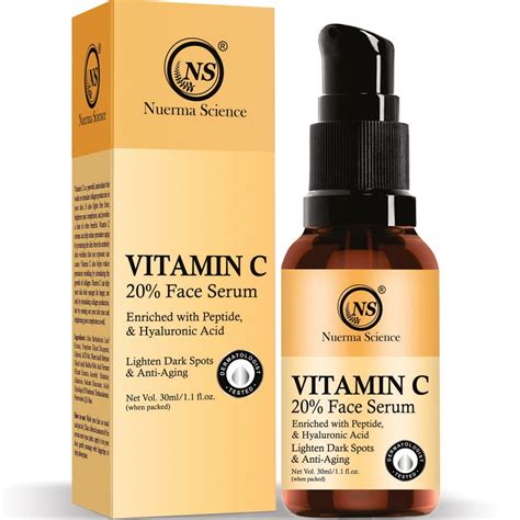 Nuerma Science 20% Vitamin C Serum with Hyaluronic Acid, Vitamin E Oil ...