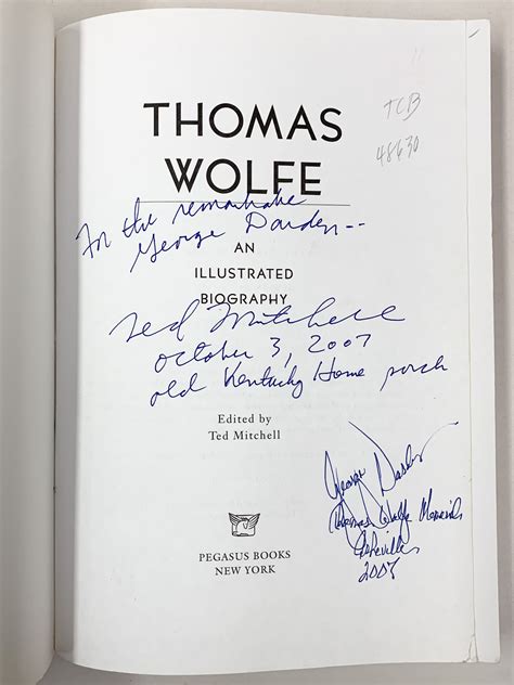 Thomas Wolfe an Illustrated Biography by Mitchell, Ted Editor: Fine ...