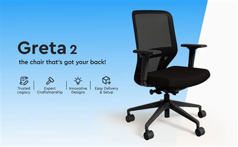 GODREJ INTERIO Greta 2.0 Mesh Wide Back Ergonomic Office Chair/Study ...