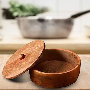 Ellementry Wood Roti Box with Lid- 1 Piece, Brown : Amazon.in: Home ...
