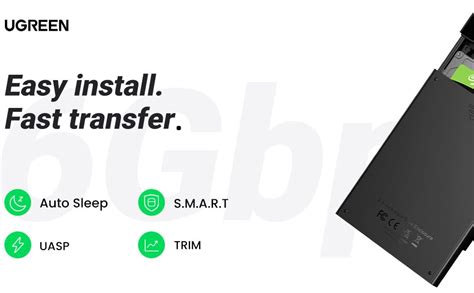 UGREEN 2.5" USB C to SATA III Hard Drive Enclosure 6Gbps Support UASP ...