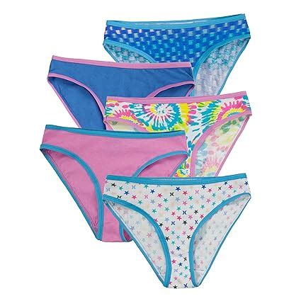 Buy Hurley Girls' Bikini Underwear (5-Pack), Blue/Pink, 12 at Amazon.in