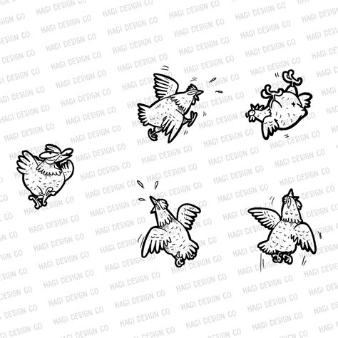 Crazy Chickens Clipart, Cartoon Flying Chicken Outlines, Falling Chicken Images, Walking, Upset ...