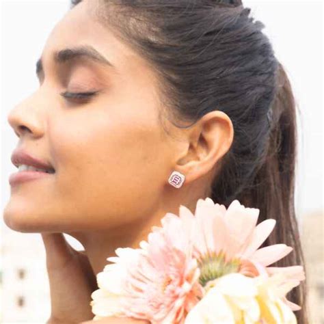 Ruby Baguette and Diamond Studded Rosetta Studs on 925 Silver. – Twenty ...