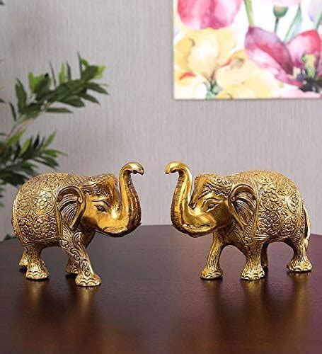Buy Artarium Set Of 2 Trunk Up Elephant Family Statue Showpiece ...