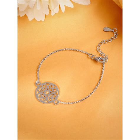 Buy GIVA Silver Circular Mandala Bracelet Rakhi Online