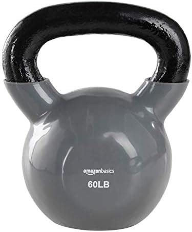 Buy Amazon Basics Iron Vinyl Kettlebell - 60 Pounds | Grey Online at ...