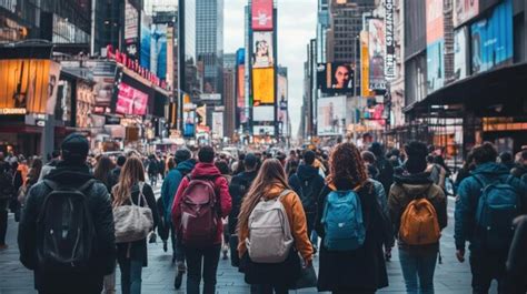 Backpacker walking through busy street using anti-theft travel accessories