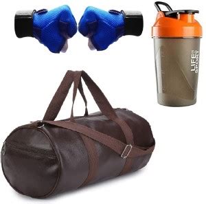 AV Brands SV-Enterprise Gym & Fitness Kit-Combo of Brown Gym Bag/Duffel ...