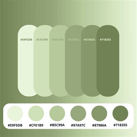 Soft green color palette, Green colour palette, Hex color palette