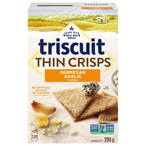 Triscuit Parmesan Garlic Thin Crisps Crackers, 200 g - Walmart.ca