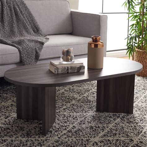 SAFAVIEH Tayson Modern Oval Coffee Table - 47 in. W x 24 in. D x 16 in ...