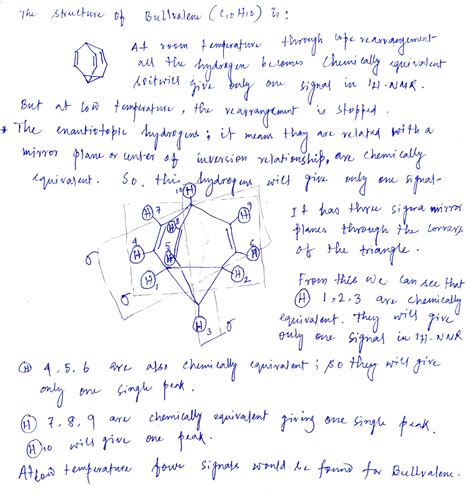 [Solved] 4. Bullvalene C H (shown below) has only one proton signal at ...