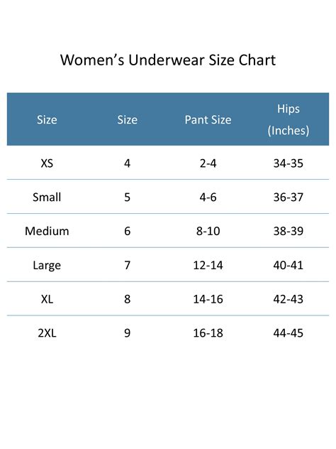 Fruit Of The Loom Underwear Size Chart Women - Educational Chart Resources