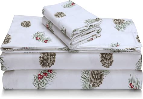 Amazon.com: Tribeca Living Portuguese Cotton Flannel Sheets Queen Size ...