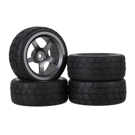 Mxfans Grey 5 Spoke Aluminium Alloy Wheel Rims & Black Square Pattern ...