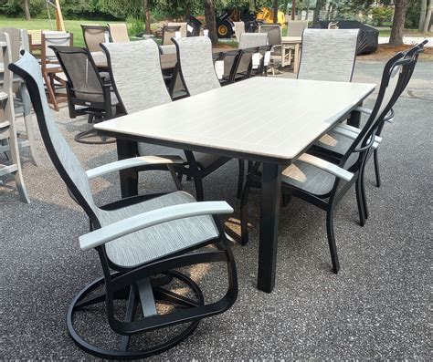 Telescope Casual MGP 42 x 84 Rectangular Slat Top Table with (6) Belle ...