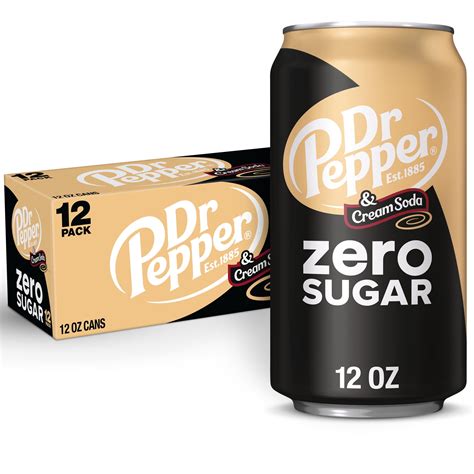 Dr Pepper & Cream Zero Sugar Soda Pop, 12 fl oz, 12 Pack Cans - Walmart.com
