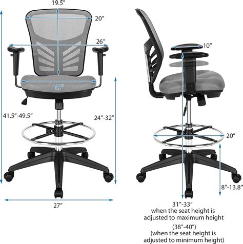 Buy Giantex Mesh Drafting Chair, Standing Desk Chair, Tall Office Chair ...