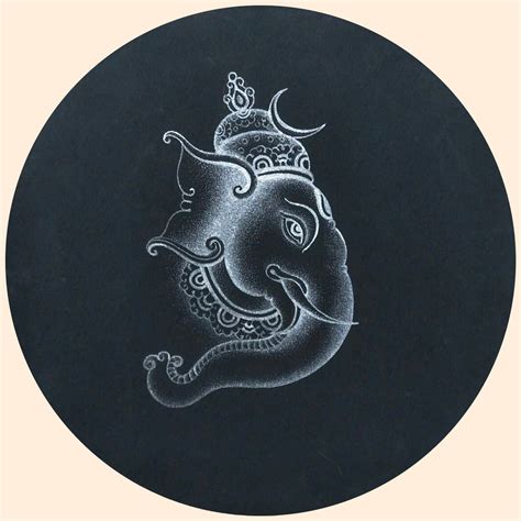 Silver Ganesha Kerala Mural| Metallic Finish Art – Culturati