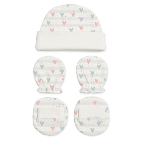 Designer Cap Mitten Bootie Set For New Born Baby | 0-3 Months | Pack o ...