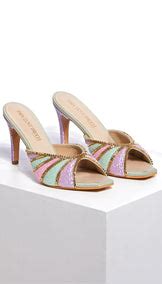 Buy PepperMint Mules - Pastel Coloured Square toe Stilettos Online ...