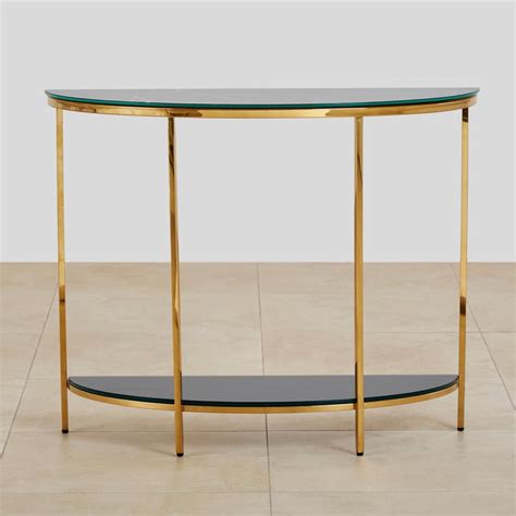 Buy Monarch Glass Top Console Table - Black and Gold from Home Centre ...
