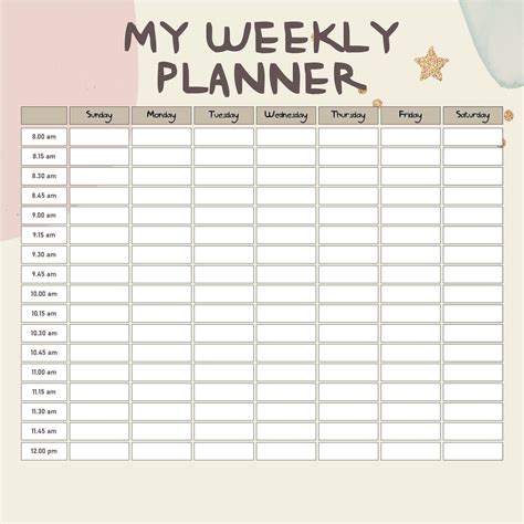 Weekly Planner Calendar Template - 10 Free PDF Printables | Printablee ...