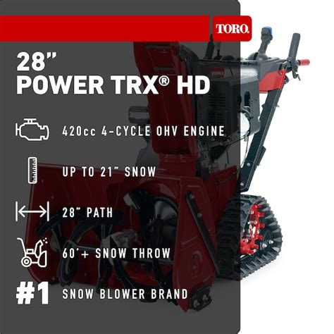 Toro Power TRX HD 28-in Two-stage 420-cc Self-propelled Gas Snow Blower ...