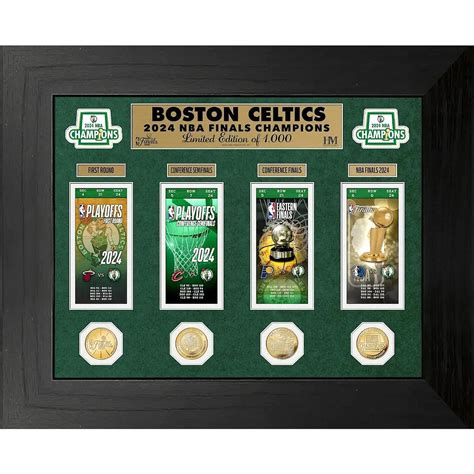 Boston Celtics Deluxe 2024 NBA Finals Ticket Collection Gold Coin Photo ...