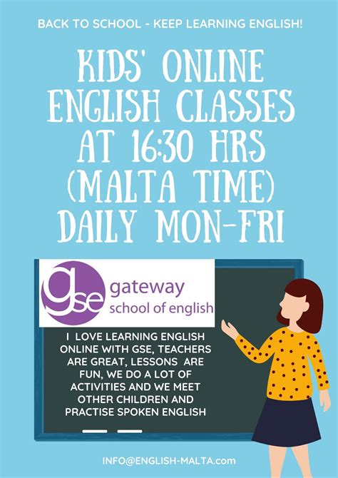 Online English courses after work for adults and after school