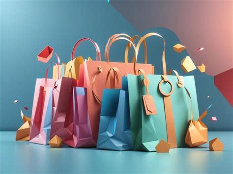 Paper bags icon 3d render for online shopping concept | Premium AI ...