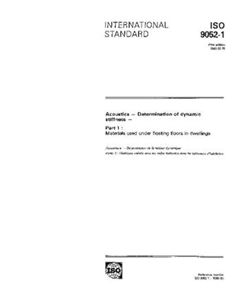 ISO 9052-1:1989, Acoustics - Determination of dynamic stiffness - Part ...