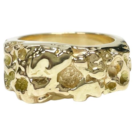 14 Karat Gold Nugget Ring For Sale at 1stDibs | 14k gold nugget ring ...