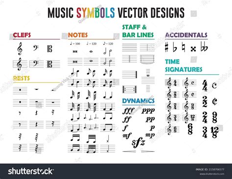 Music Symbols Set Elements Musical Notes Stock Vector (Royalty Free ...