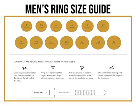 Mens Ring Size Chart Cm