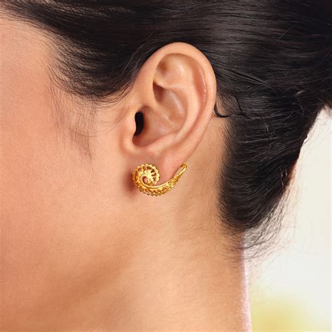 Golden Spiral Stud Earrings
