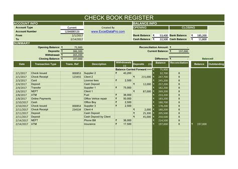 30 Printable Check Register Templates (Excel) - TemplateArchive