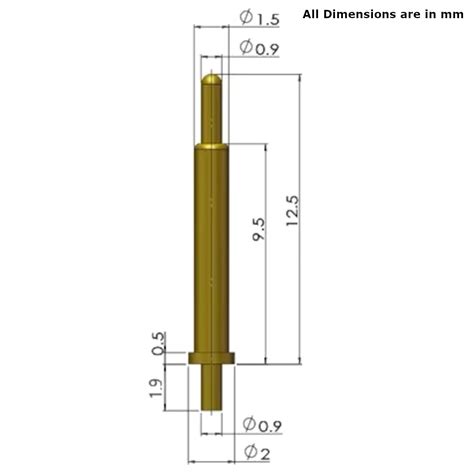 Probots 12.5mm DIP Spherical Head Tip Pogo Pin for PCB Testing ...