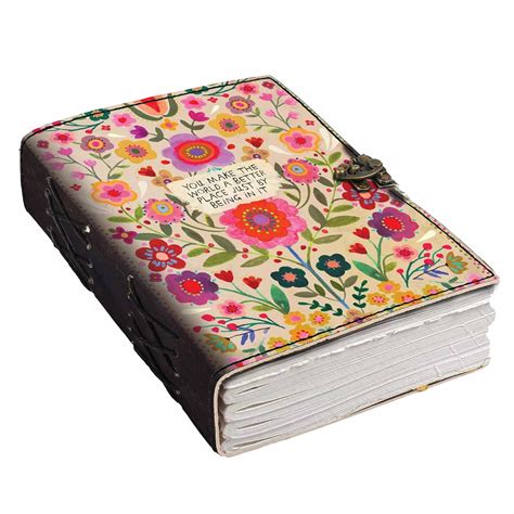 DI - KRAFT Leather Spring Palette Printed Diary White Blank Pages ...
