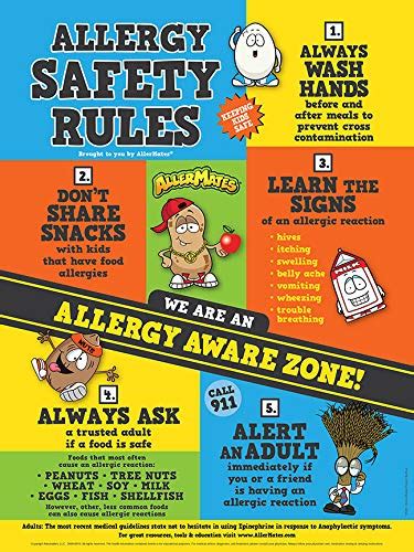 Food Allergy Safety Rules School Poster sz 18"x24" - 5 Pack : Amazon.in ...